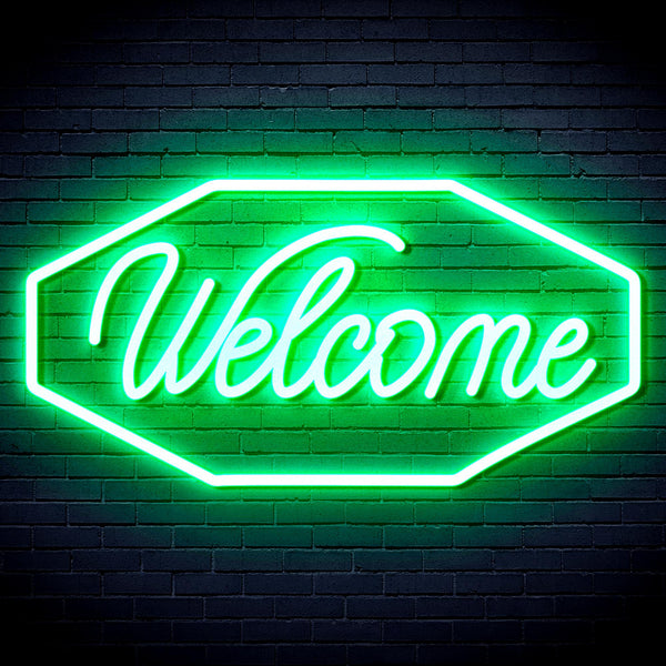 advpro-welcome-ultra-bright-led-neon-sign-fnu0403 - Green