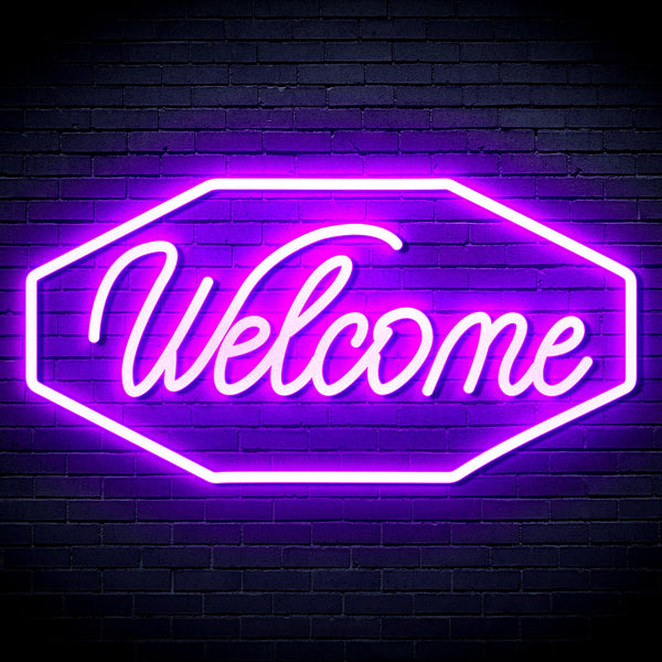 advpro-welcome-ultra-bright-led-neon-sign-fnu0403 - Purple