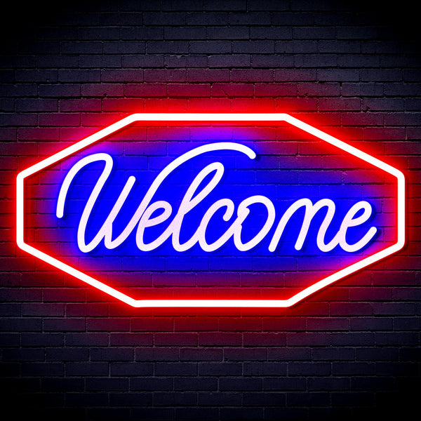advpro-welcome-ultra-bright-led-neon-sign-fnu0403 - Red & Blue
