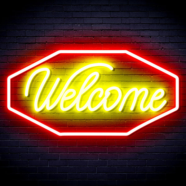 advpro-welcome-ultra-bright-led-neon-sign-fnu0403 - Red & Yellow