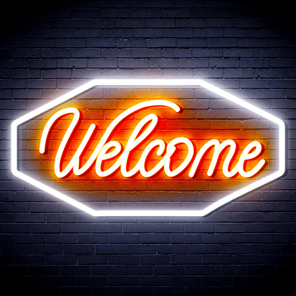 advpro-welcome-ultra-bright-led-neon-sign-fnu0403 - White & Orange