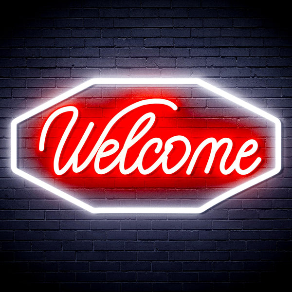 advpro-welcome-ultra-bright-led-neon-sign-fnu0403 - White & Red