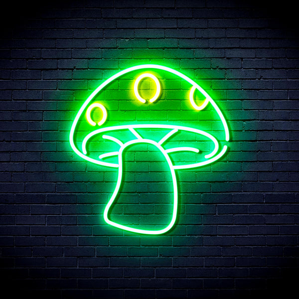 advpro-mushroom-ultra-bright-led-light-sign-kid-child-room-fnu0404 - Green & Yellow