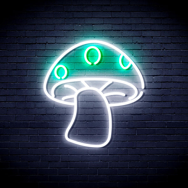 advpro-mushroom-ultra-bright-led-light-sign-kid-child-room-fnu0404 - White & Green