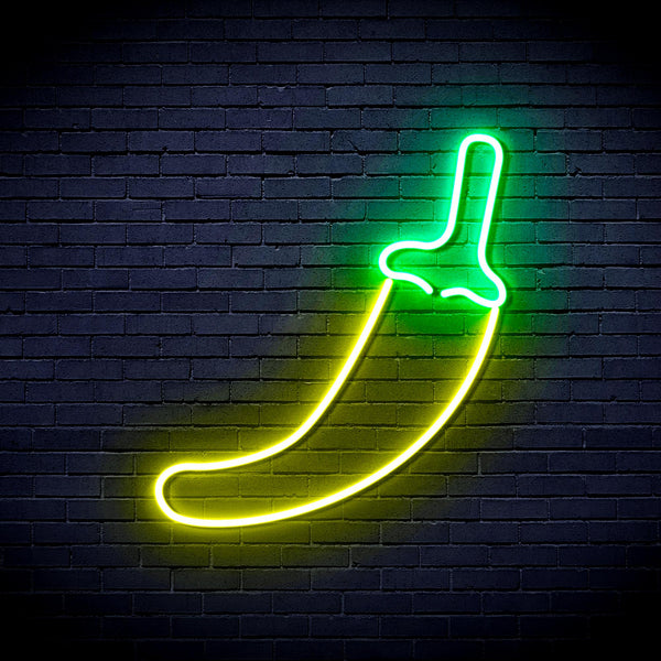 advpro-red-pepper-ultra-bright-led-neon-sign-fnu0405 - Green & Yellow
