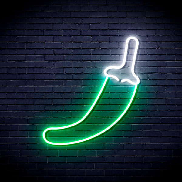 advpro-red-pepper-ultra-bright-led-neon-sign-fnu0405 - White & Green