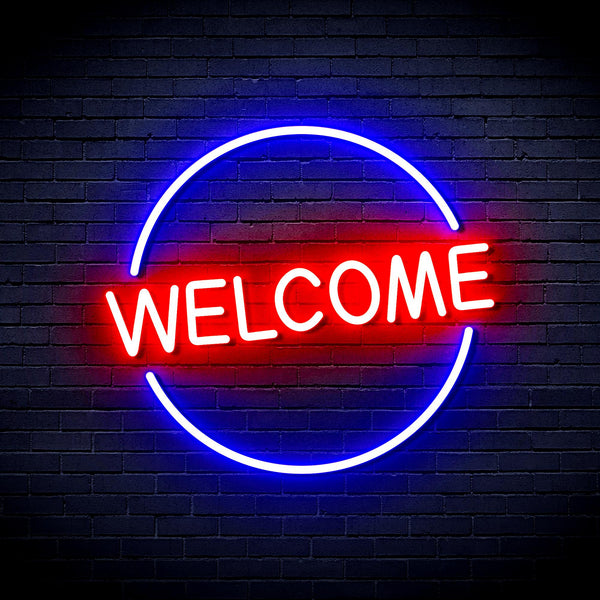advpro-welcome-ultra-bright-led-neon-sign-fnu0406 - Blue & Red