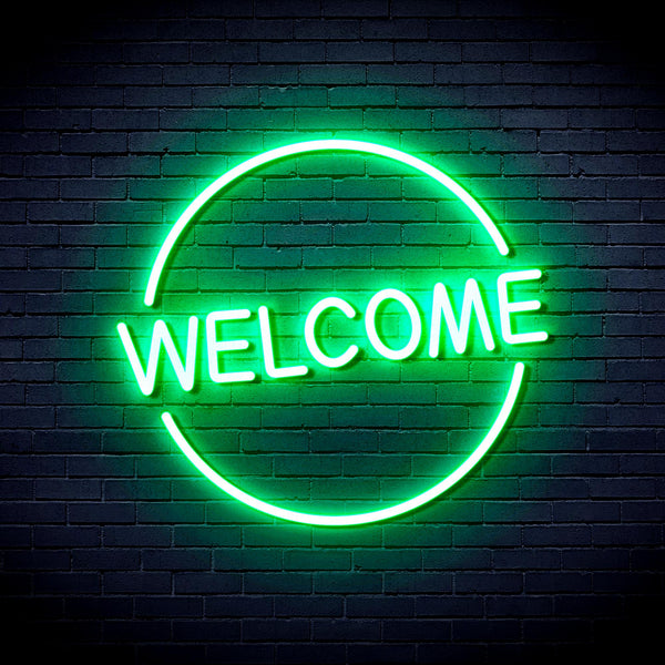 advpro-welcome-ultra-bright-led-neon-sign-fnu0406 - Green