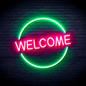 advpro-welcome-ultra-bright-led-neon-sign-fnu0406 - Green & Pink