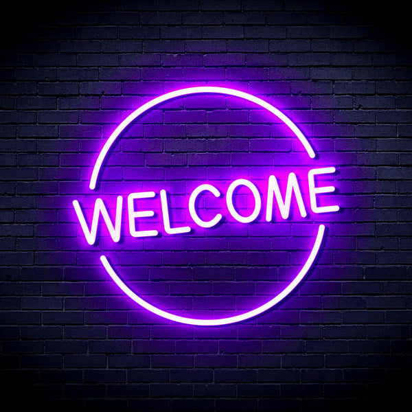 advpro-welcome-ultra-bright-led-neon-sign-fnu0406 - Purple