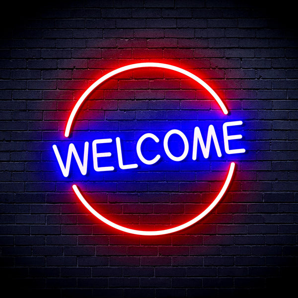 advpro-welcome-ultra-bright-led-neon-sign-fnu0406 - Red & Blue