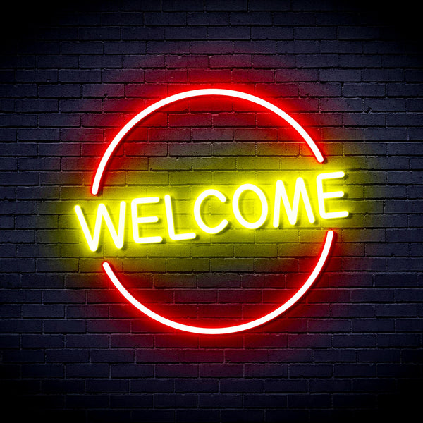 advpro-welcome-ultra-bright-led-neon-sign-fnu0406 - Red & Yellow