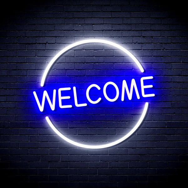 advpro-welcome-ultra-bright-led-neon-sign-fnu0406 - White & Blue