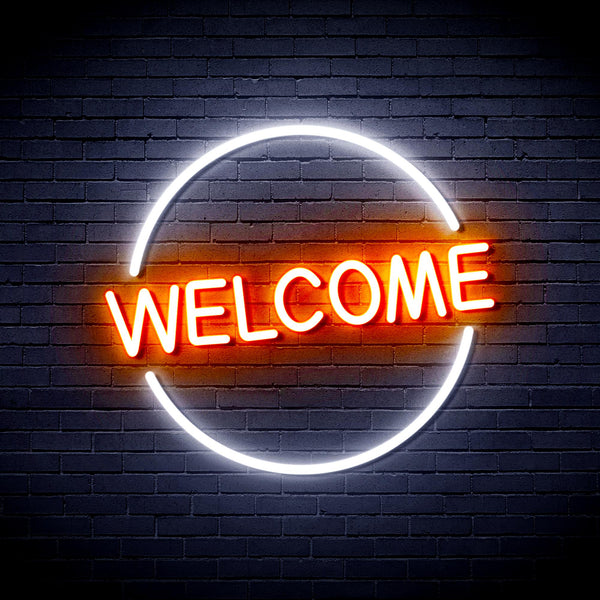 advpro-welcome-ultra-bright-led-neon-sign-fnu0406 - White & Orange