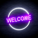 advpro-welcome-ultra-bright-led-neon-sign-fnu0406 - White & Purple