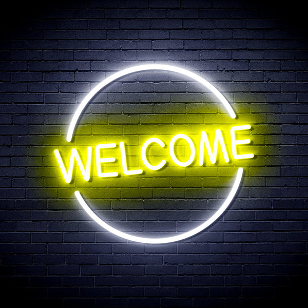 advpro-welcome-ultra-bright-led-neon-sign-fnu0406 - White & Yellow