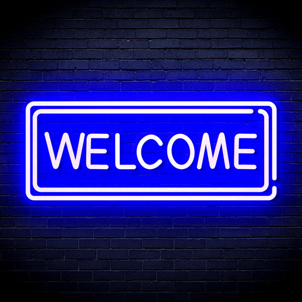 advpro-welcome-ultra-bright-led-neon-sign-fnu0407 - Blue