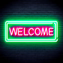 advpro-welcome-ultra-bright-led-neon-sign-fnu0407 - Green & Pink