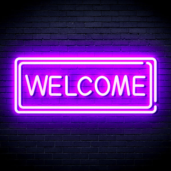 advpro-welcome-ultra-bright-led-neon-sign-fnu0407 - Purple