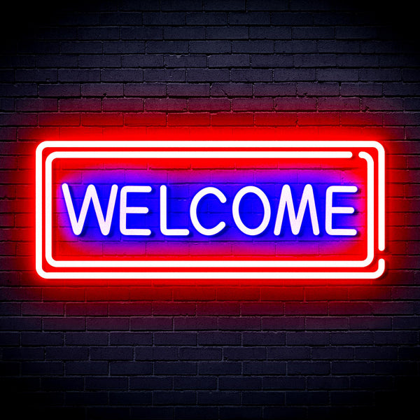 advpro-welcome-ultra-bright-led-neon-sign-fnu0407 - Red & Blue
