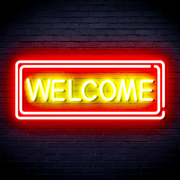 advpro-welcome-ultra-bright-led-neon-sign-fnu0407 - Red & Yellow