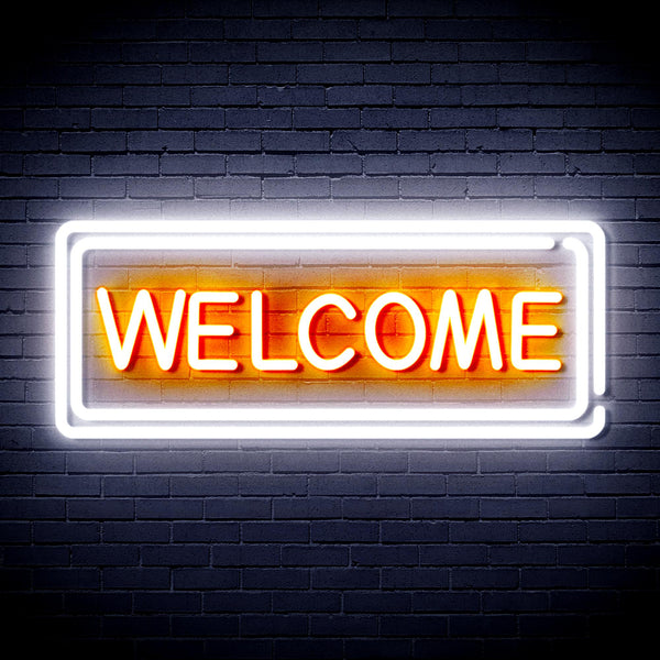 advpro-welcome-ultra-bright-led-neon-sign-fnu0407 - White & Orange