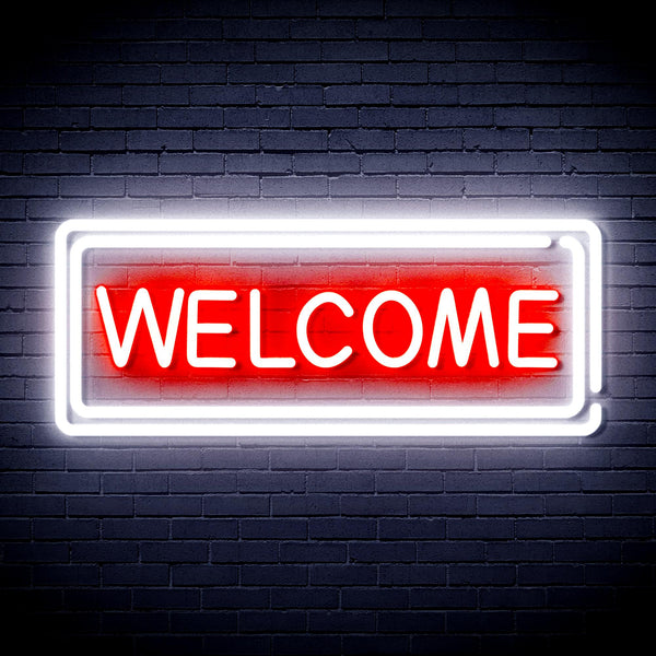 advpro-welcome-ultra-bright-led-neon-sign-fnu0407 - White & Red