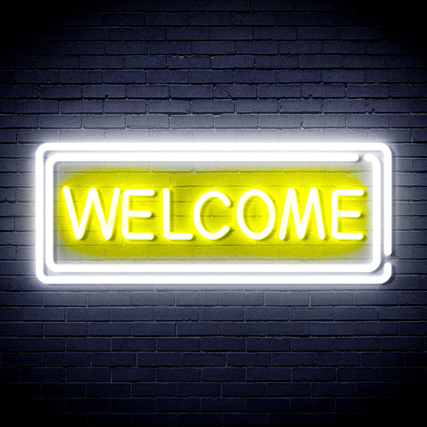 advpro-welcome-ultra-bright-led-neon-sign-fnu0407 - White & Yellow