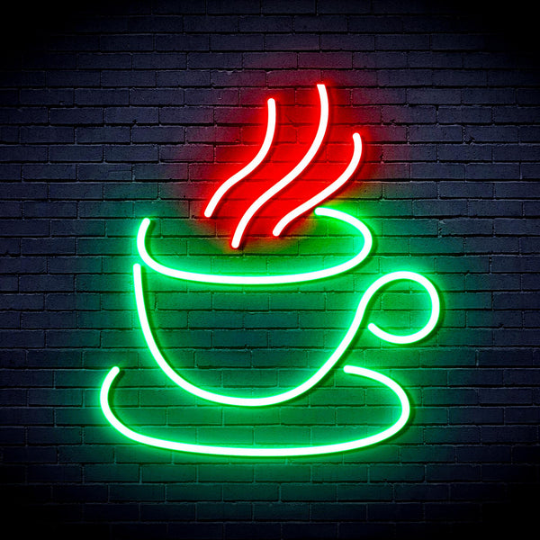 advpro-tea-or-coffee-ultra-bright-led-neon-sign-fnu0410 - Green & Red