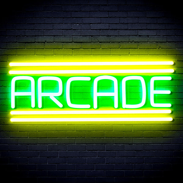 advpro-arcade-ultra-bright-led-neon-sign-fnu0412 - Green & Yellow
