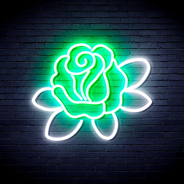 advpro-rose-ultra-bright-led-neon-sign-fnu0413 - White & Green