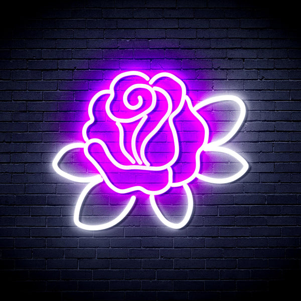 advpro-rose-ultra-bright-led-neon-sign-fnu0413 - White & Purple