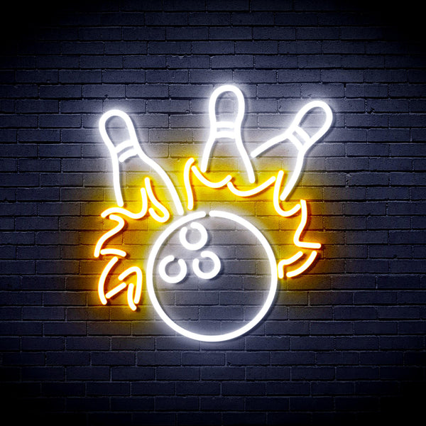 advpro-bowling-ultra-bright-led-neon-sign-fnu0416 - White & Golden Yellow