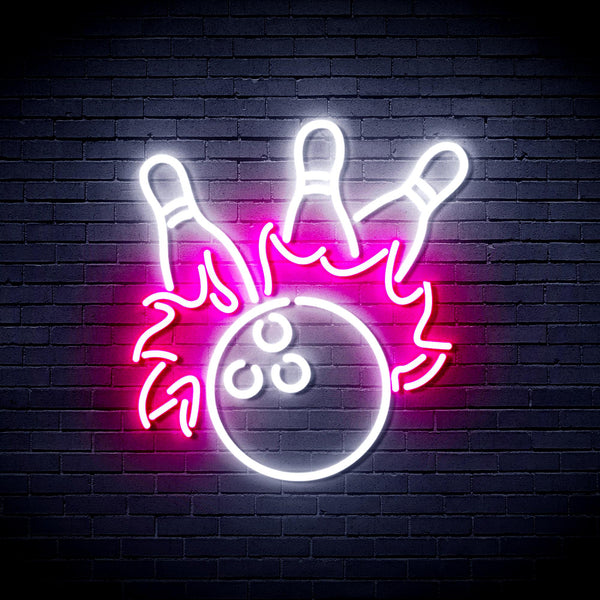 advpro-bowling-ultra-bright-led-neon-sign-fnu0416 - White & Pink