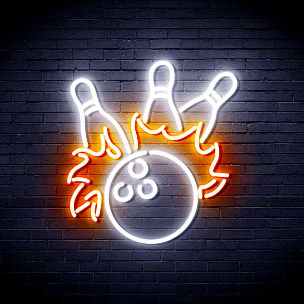 advpro-bowling-ultra-bright-led-neon-sign-fnu0416 - White & Orange