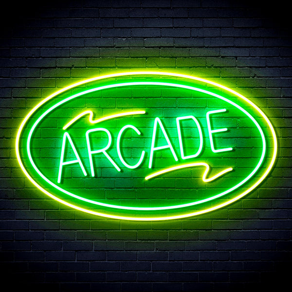 advpro-arcade-ultra-bright-led-neon-sign-fnu0418 - Green & Yellow