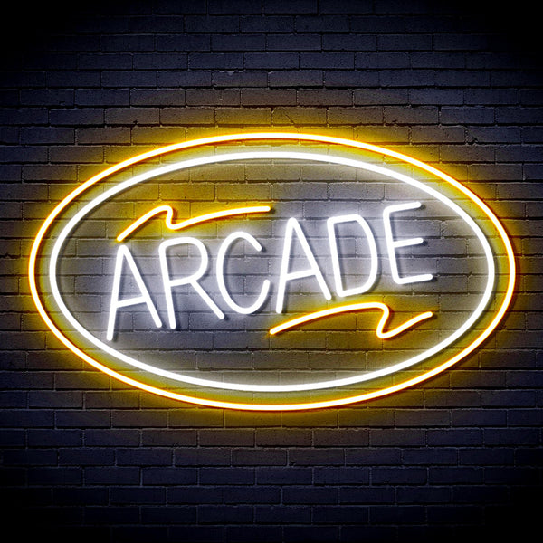 advpro-arcade-ultra-bright-led-neon-sign-fnu0418 - White & Golden Yellow