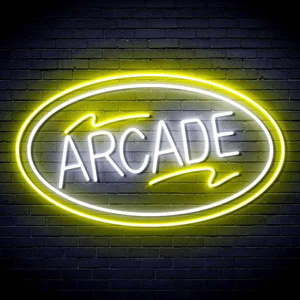 advpro-arcade-ultra-bright-led-neon-sign-fnu0418 - White & Yellow