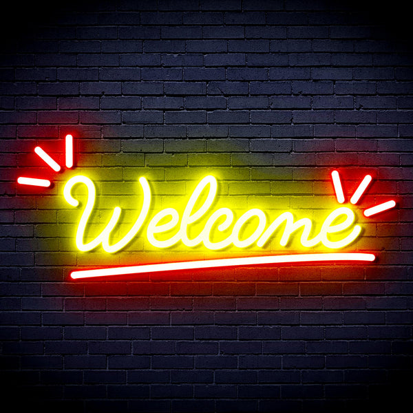 advpro-welcome-ultra-bright-led-neon-sign-fnu0419 - Red & Yellow