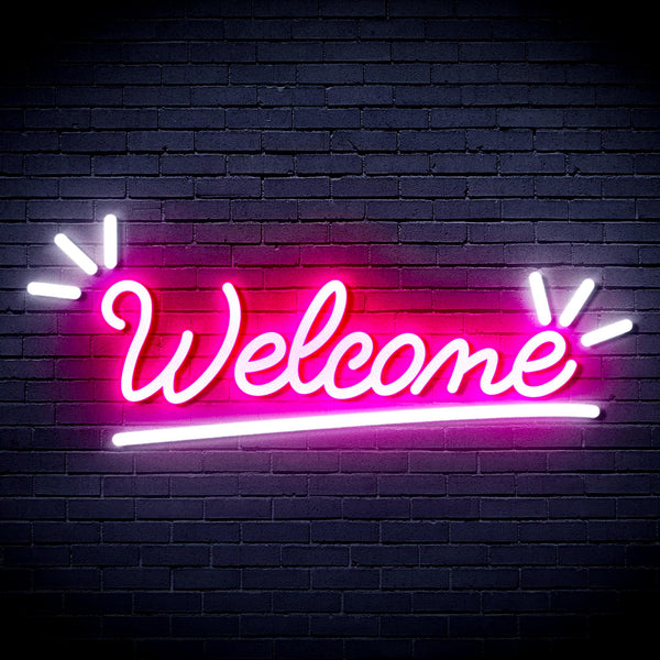 advpro-welcome-ultra-bright-led-neon-sign-fnu0419 - White & Pink