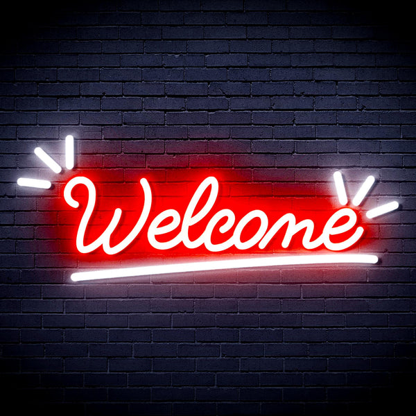 advpro-welcome-ultra-bright-led-neon-sign-fnu0419 - White & Red