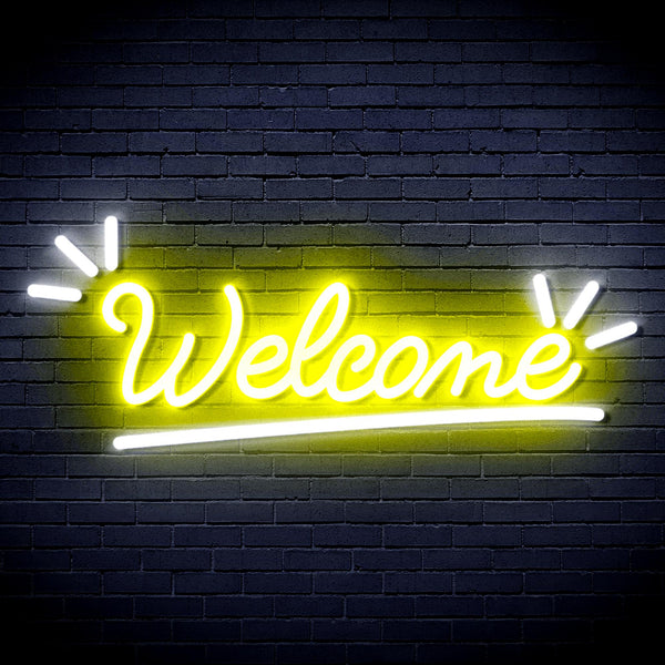 advpro-welcome-ultra-bright-led-neon-sign-fnu0419 - White & Yellow