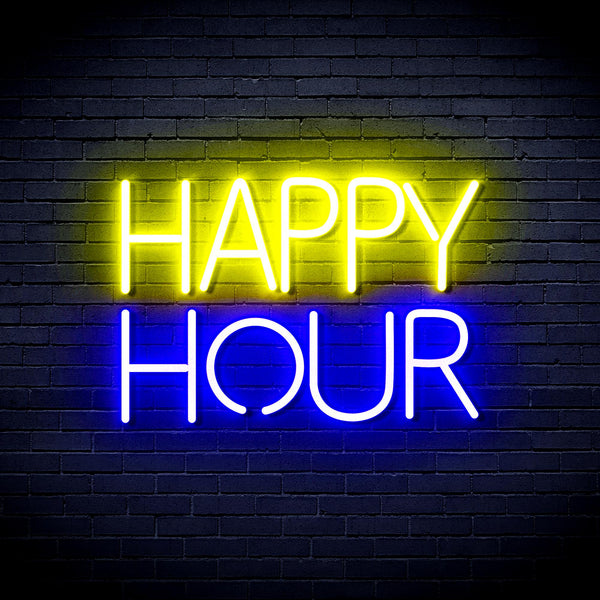advpro-happy-hour-ultra-bright-led-neon-sign-fnu0420 - Blue & Yellow