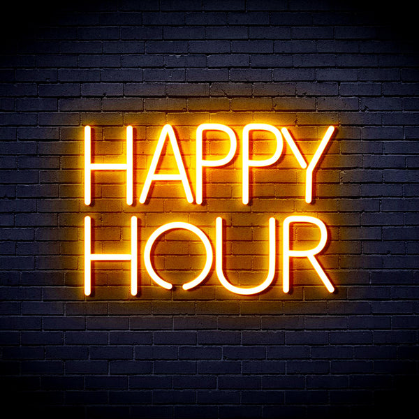 advpro-happy-hour-ultra-bright-led-neon-sign-fnu0420 - Golden Yellow