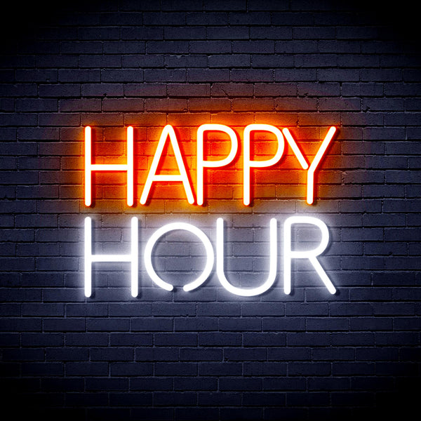 advpro-happy-hour-ultra-bright-led-neon-sign-fnu0420 - White & Orange