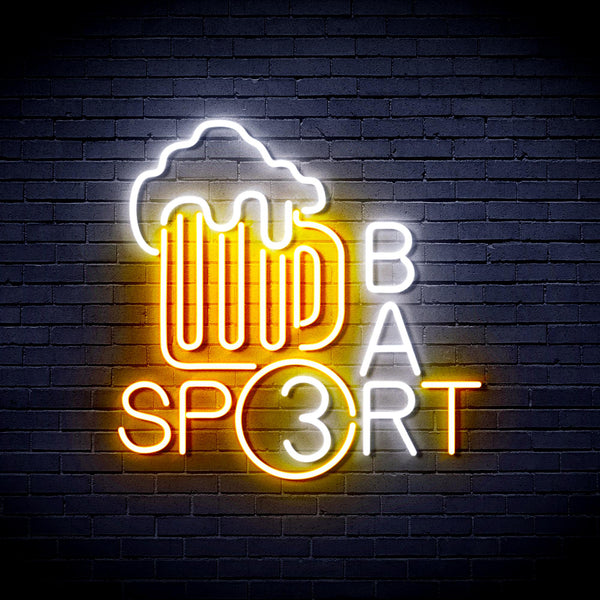 advpro-sport-bar-with-beer-mug-ultra-bright-led-neon-sign-fnu0422 - White & Golden Yellow