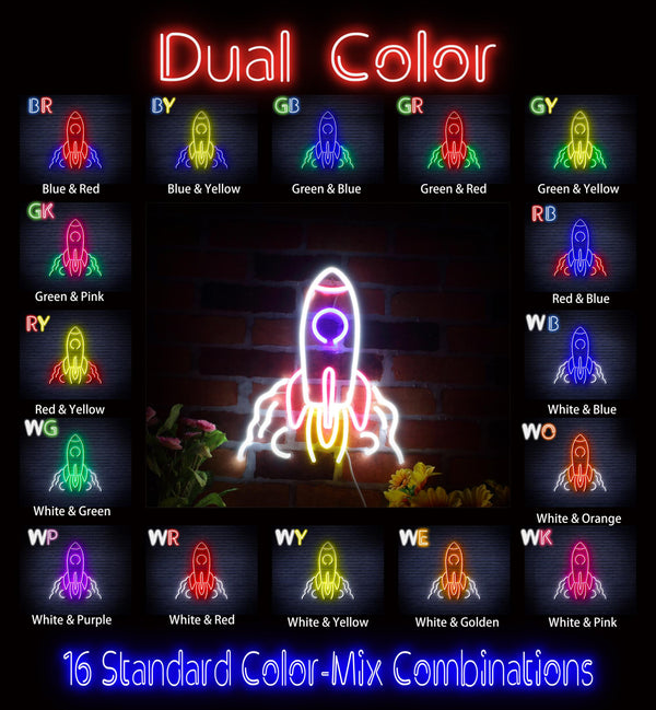 advpro-rocket-ultra-bright-led-neon-sign-fnu0423 - Dual-Color