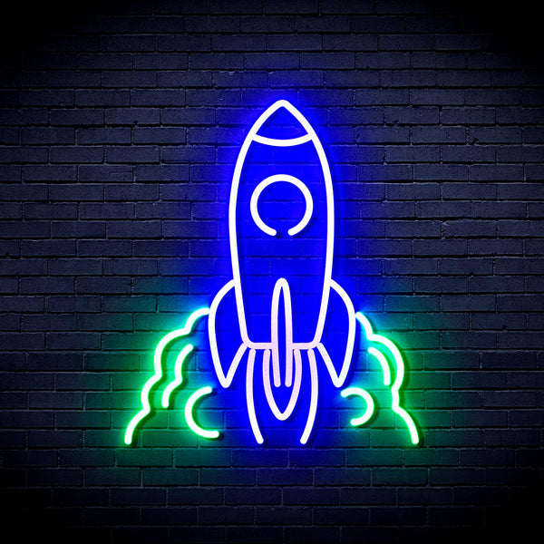 advpro-rocket-ultra-bright-led-neon-sign-fnu0423 - Green & Blue