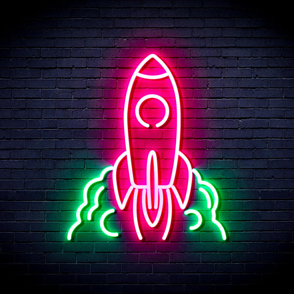 advpro-rocket-ultra-bright-led-neon-sign-fnu0423 - Green & Pink