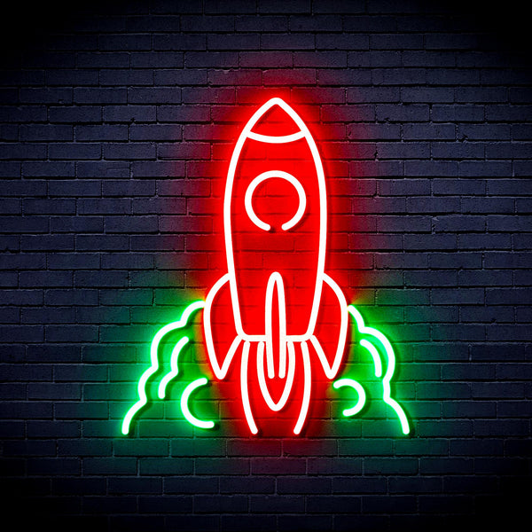 advpro-rocket-ultra-bright-led-neon-sign-fnu0423 - Green & Red